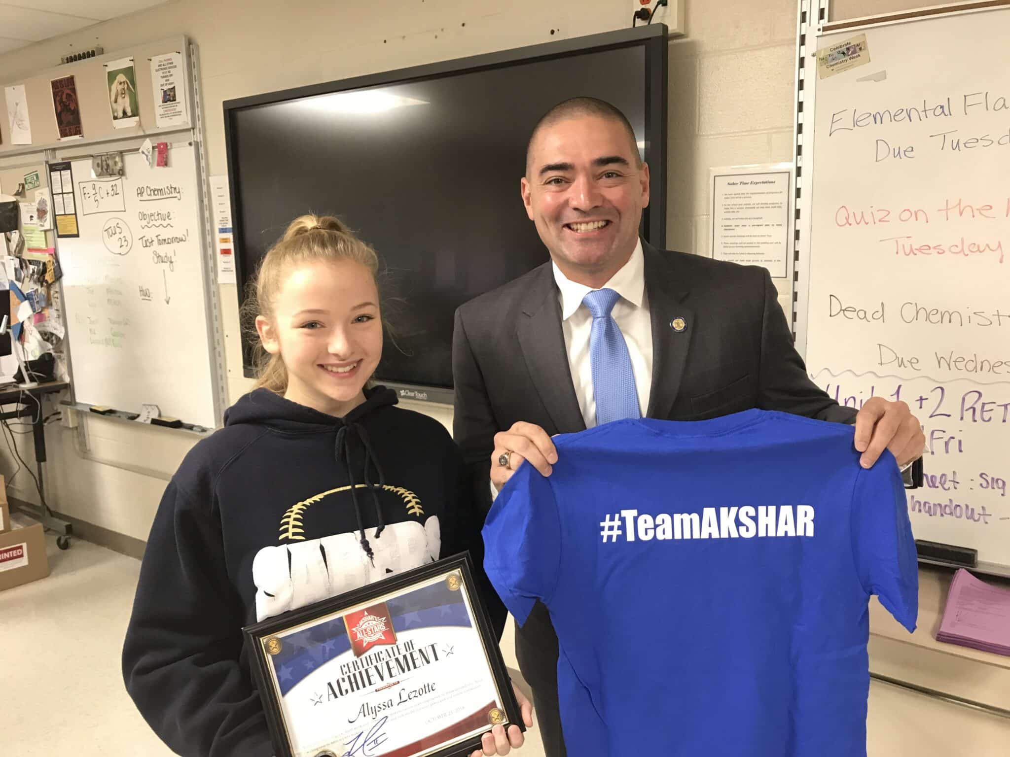 Senator Fred Akshar Recognizes Students in Broome County