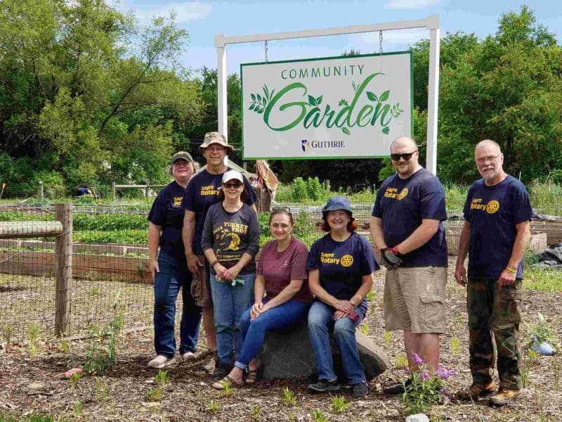 Sayre Rotarians Clean Up Guthrie Food Gardens