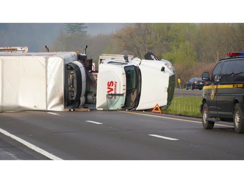 CVS Tractor Trailer Rollover Closes Route 17 East Between Nichols and Owego
