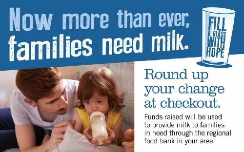‘Round Up’ at Price Chopper to Fill a Glass with Milk for Food Bank of Southern Tier