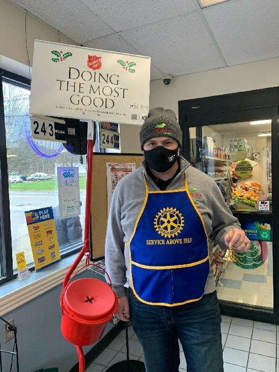 With Masks On, Sayre Rotarians Ring Bells Again this Holiday for Salvation Army