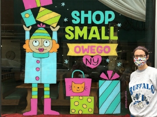 Banners and Decorated Storefronts Adorn Downtown Owego for Holiday Season