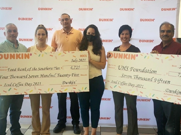 Dunkin’ donates $12K to two Southern Tier nonprofits from Iced Coffee Day donations