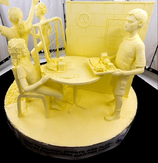 NYS Fair Butter Sculpture: Back to School, Sports, and Play; Fair opens Friday morning