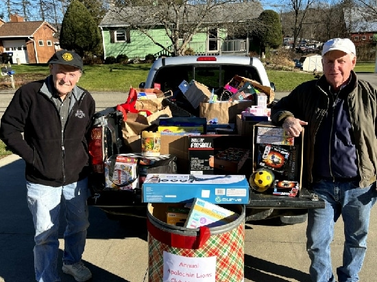 Apalachin Lions distribute Christmas baskets with toys and food gifts to families