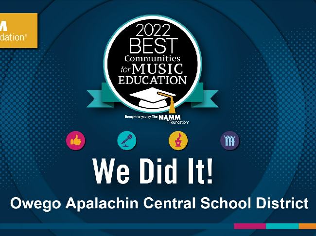 Owego Apalachin District’s Music Program receives national recognition