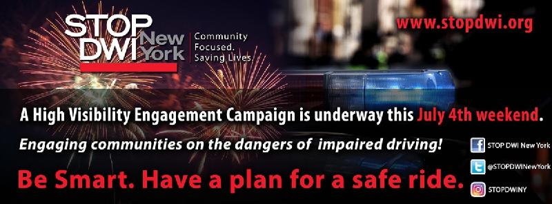 STOP-DWI Enforcement Campaign underway again this July 4th holiday period