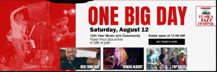 One Big Day. Three Artists. One Cause: Ferrario Elmira Jazz Festival