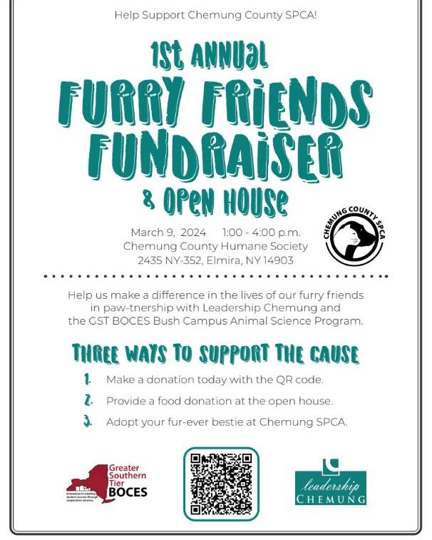 Chemung County SPCA holding fundraiser, open house on March 9