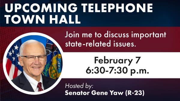 Sen. Yaw to hold Telephone Town Hall on Feb. 7