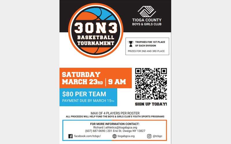 Tioga County Boys and Girls Club to host 3-on-3 basketball tourney