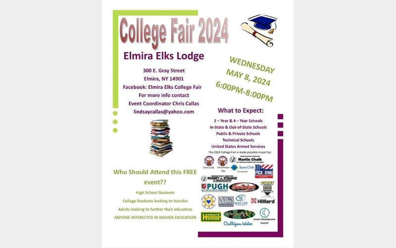 Elmira Elks College Fair set for next week