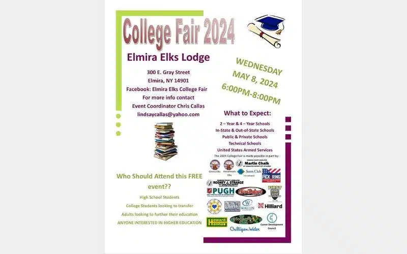 Elmira Elks College Fair set for next week
