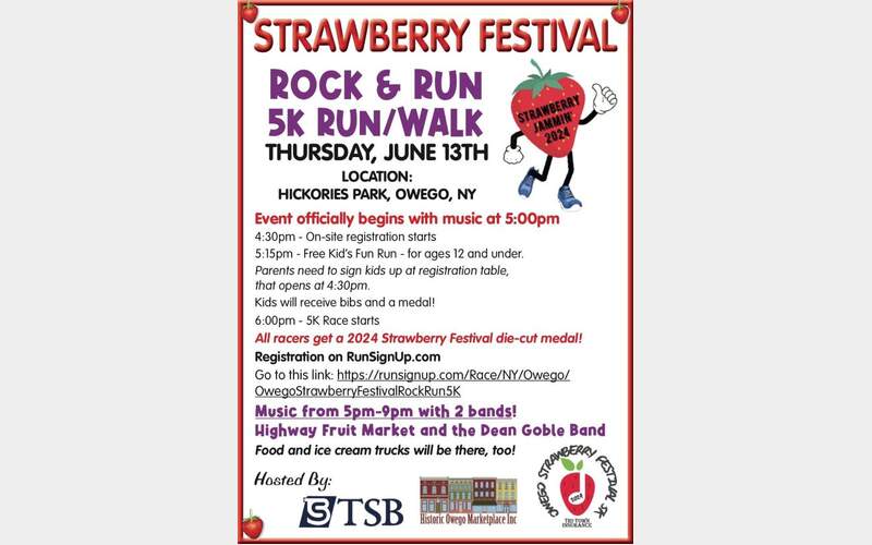 Rock and Run 5K to kick off Strawberry Festival on June 13