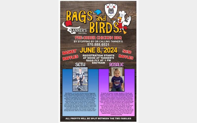 Tanner’s hosting chicken BBQ and cornhole fundraiser for two kids battling cancer