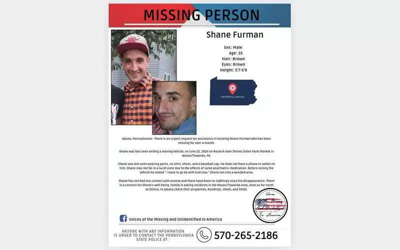 Search party to look for missing Bradford County man on Aug. 10