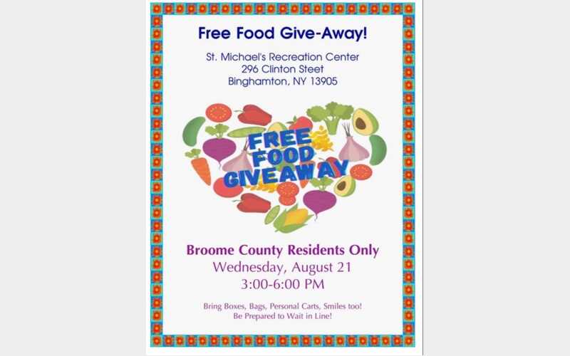Free food giveaway set for Wednesday in Binghamton