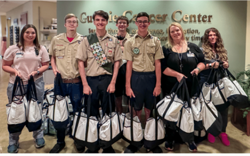 Guthrie thanks local Eagle Scout candidate for care kits for cancer patients
