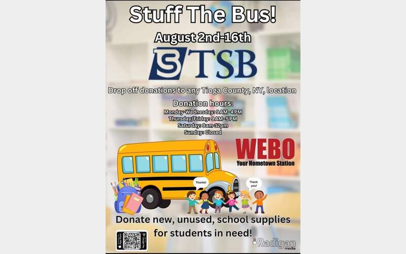 WEBO, Tioga State Bank collecting school supplies for area students