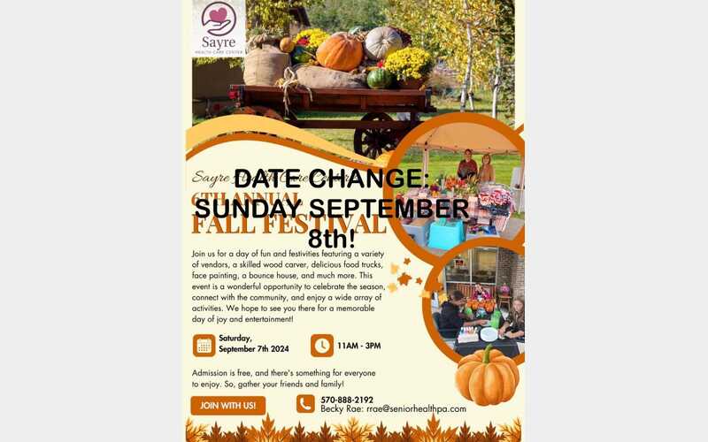 Sayre Health Care Center to host Fall Fest this Sunday