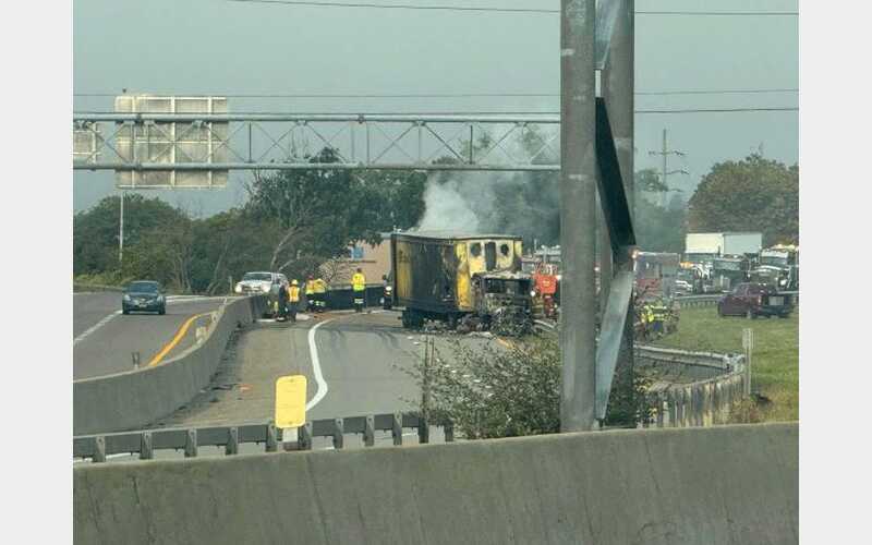 Update: Large tractor trailer crashes, catches fire on 86 in Horseheads