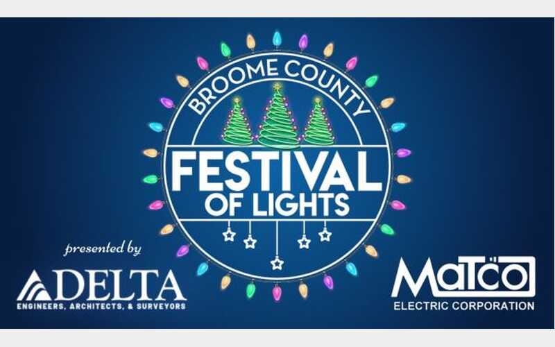 Volunteers setting up for Broome County Festival of Lights