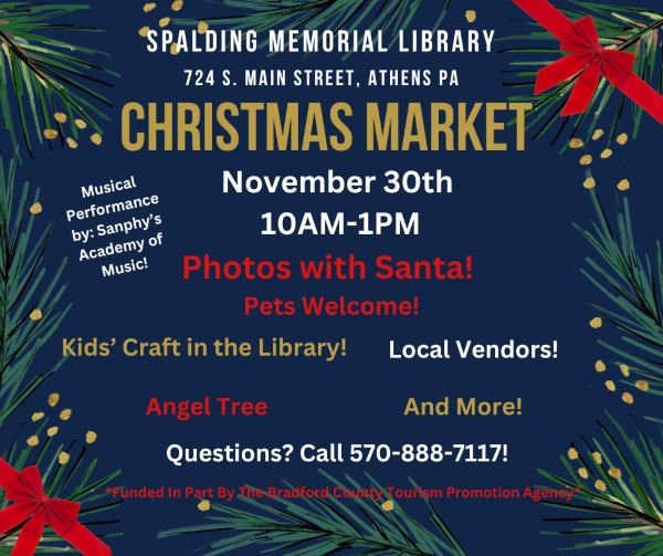 Spalding Memorial Library Christmas Market set for Nov. 30