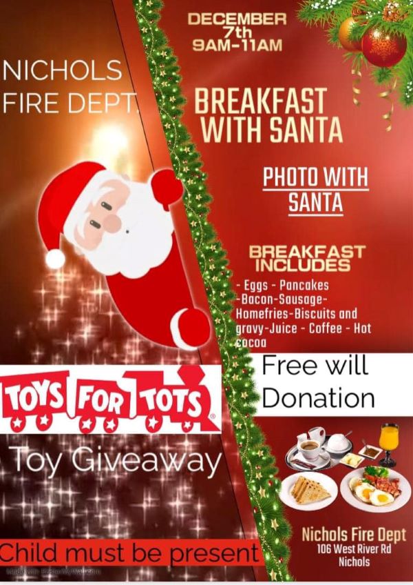 Nichols Fire Dept. hosting Breakfast with Santa