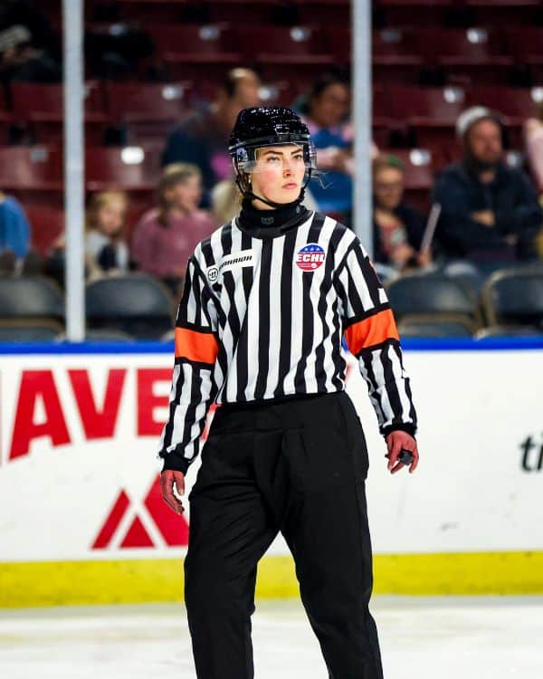 Former EC women’s hockey player makes history as referee