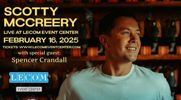 Scotty McCreery to kick off 2025 LECOM Events Center concert series