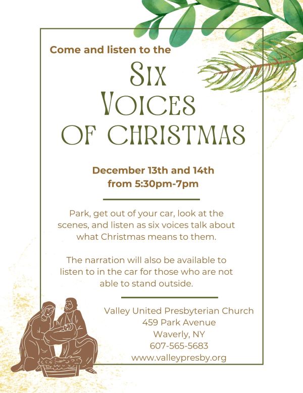 Valley United Presbyterian Church to host Six Voices of Christmas this weekend
