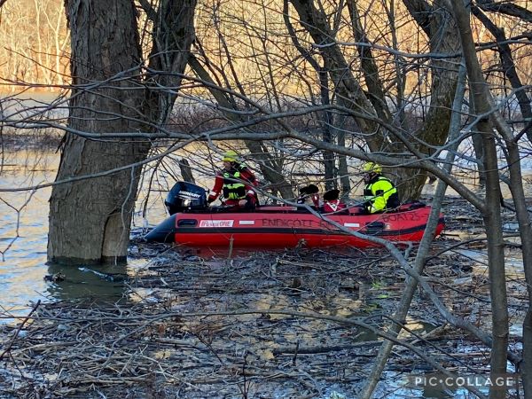Vestal, Endicott and Endwell Fire Departments work together to save two people, dog from riverbank