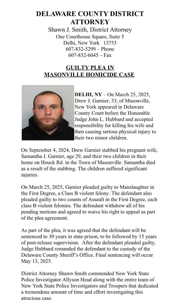 Masonville man pleads guilty to killing wife, injuring children