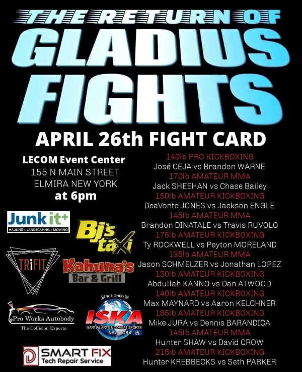 LECOM Event Center to host Gladius Fights this weekend