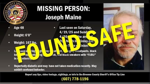 Missing Endicott man found safe in Binghamton