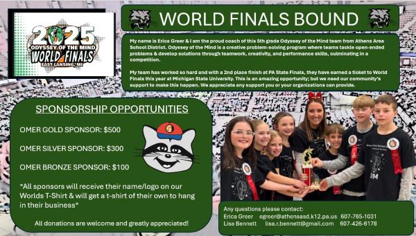 Bradford County Commissioners donate to Athens’ Odyssey of the Mind team heading to World Finals