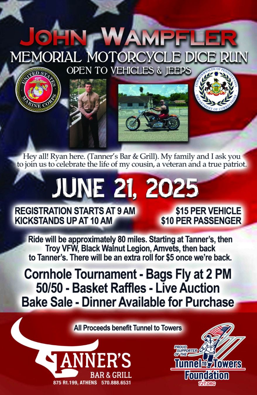 Tanner’s motorcycle dice run to raise money for Tunnels to Towers Foundation
