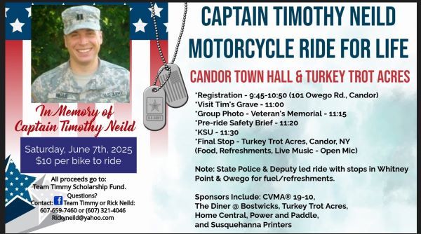 Captain Timothy Neild Motorcycle Ride for Life set for Saturday