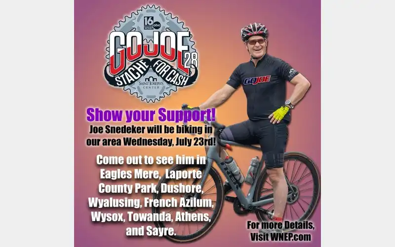 WNEP meteorologist bringing Go Joe 28 Bike Tour to Bradford County