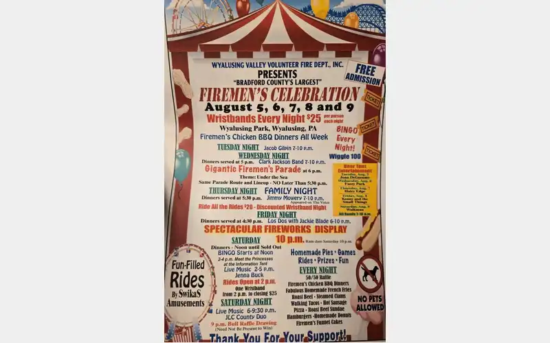 Wyalusing Firemen’s Carnival set for this week