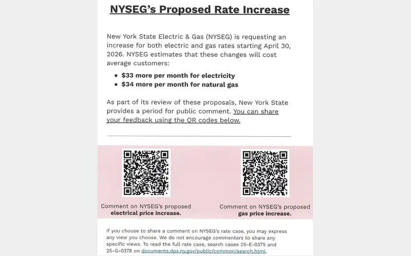 NYSEG proposing rate increases, state looking for public feedback