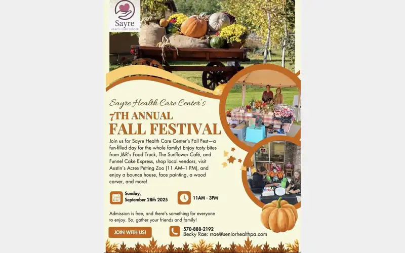 Sayre Health Care Center holding Fall Festival on Sunday