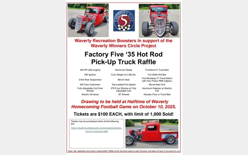 Hot rod truck to be raffled off at Waverly football game