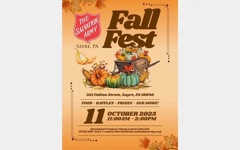 Sayre Salvation Army to host Fall Fest on Saturday