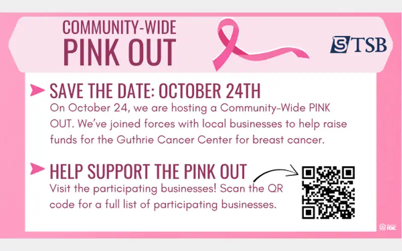 Tioga State Bank running community-wide Pink Out fundraiser