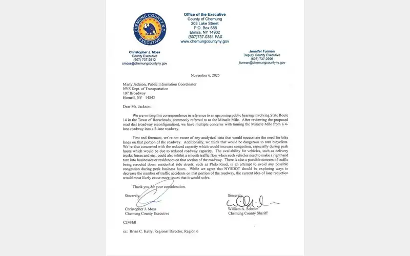 NYS DOT proposing major change to Miracle Mile in Horseheads