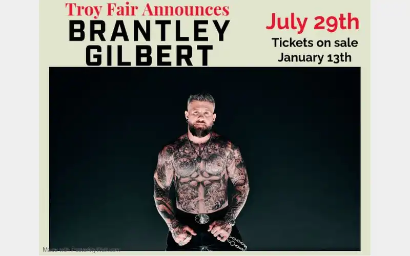 Brantley Gilbert to headline 2026 Troy Fair
