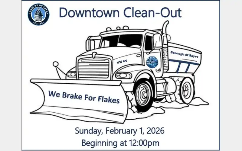 Sayre Borough to clean up snow in downtown on Sunday