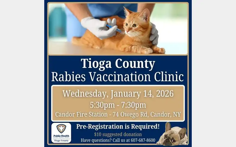 Tioga County Public Health hosting Rabies Vaccination Clinic next week