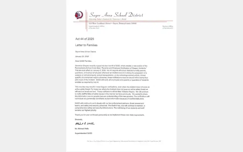 Gov. Shapiro signs law requiring schools to notify parents of weapons incidents